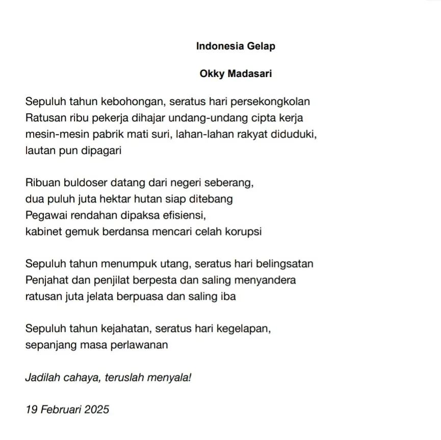 Puisi Indonesia Gelap