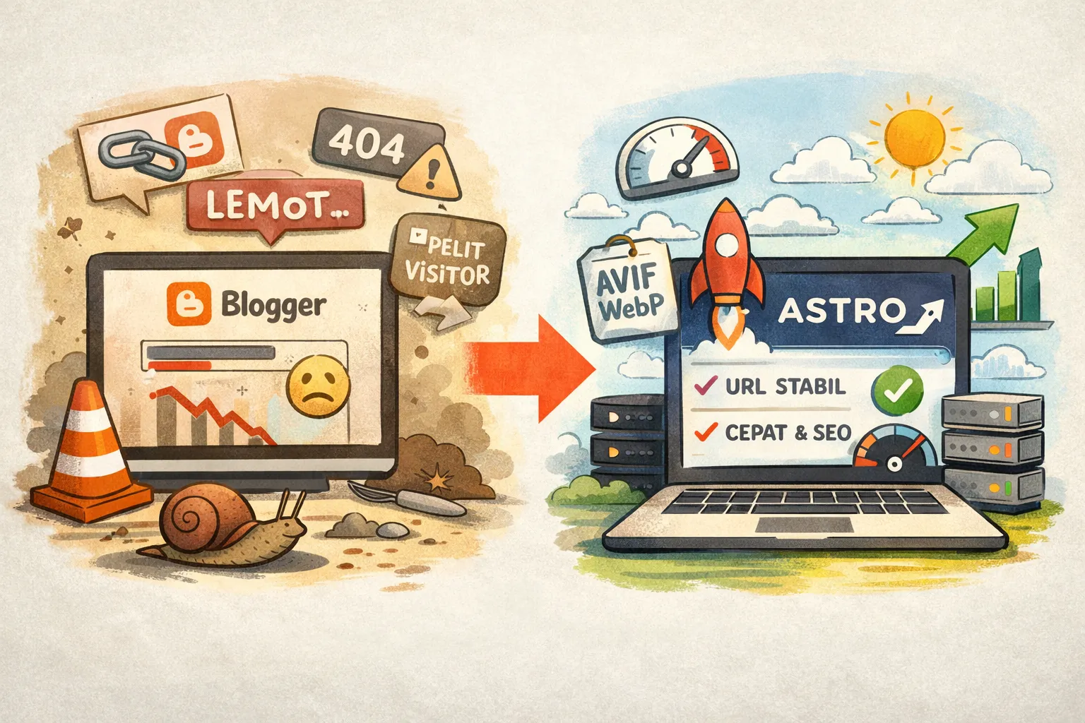 Migrasi dari Blogger yang Lemot dan Pelit Visitor